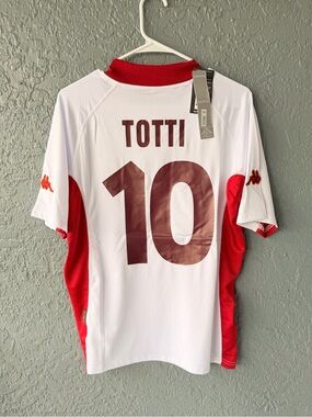 Totti Roma 10 2001/02 White Retro Soccer Jersey Men